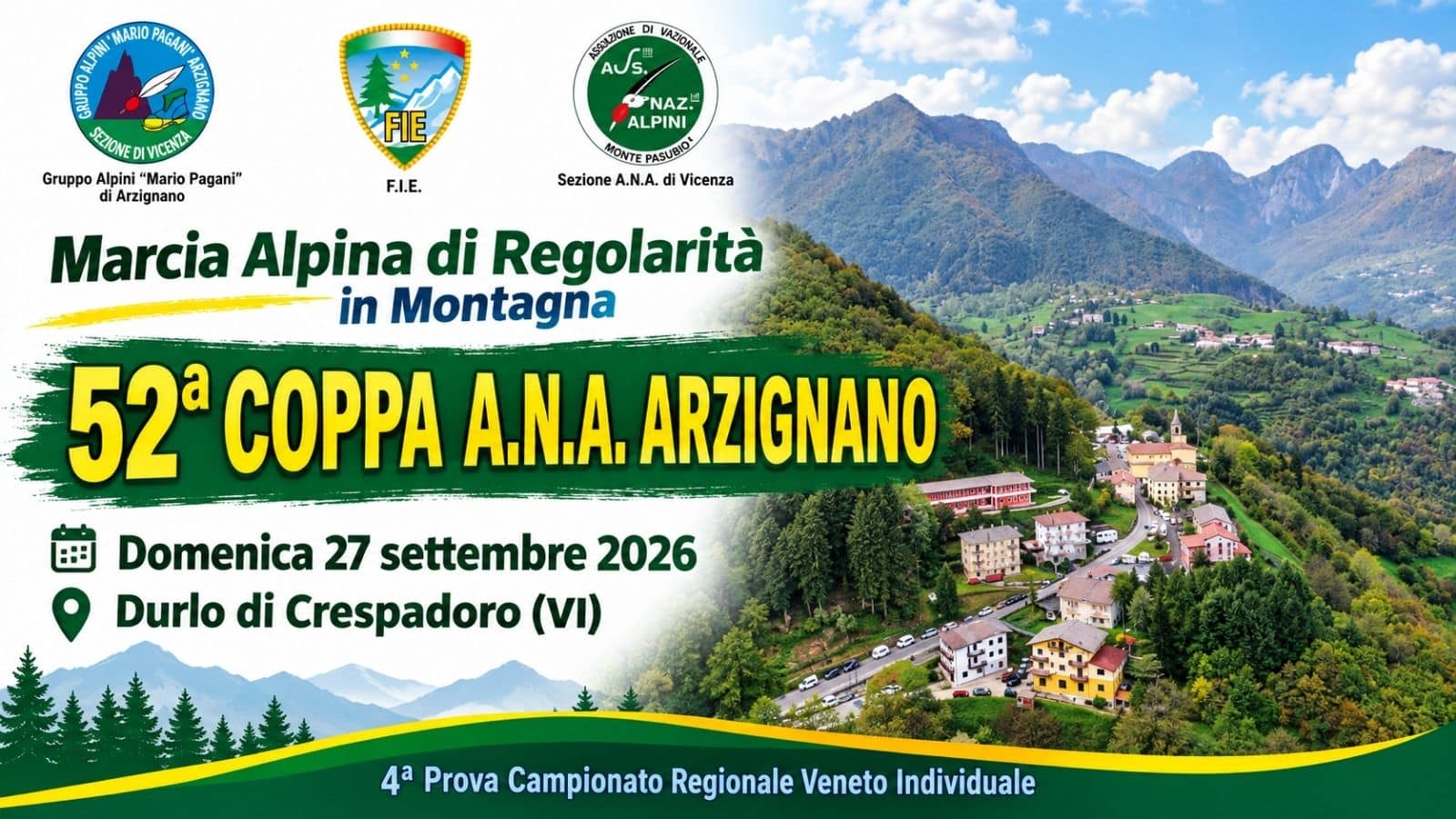 52ª Coppa ANA Arzignano 2026 a Durlo di Crespadoro